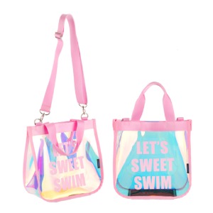 [스윗스윔] 홀로그램 메쉬가방 수영가방 손가방 숄더백 / 핑크