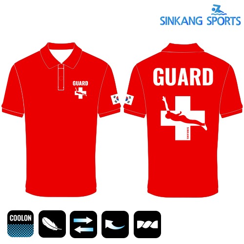 라이프가드 쿨론 카라 티셔츠 &#039;FLY&#039; RED